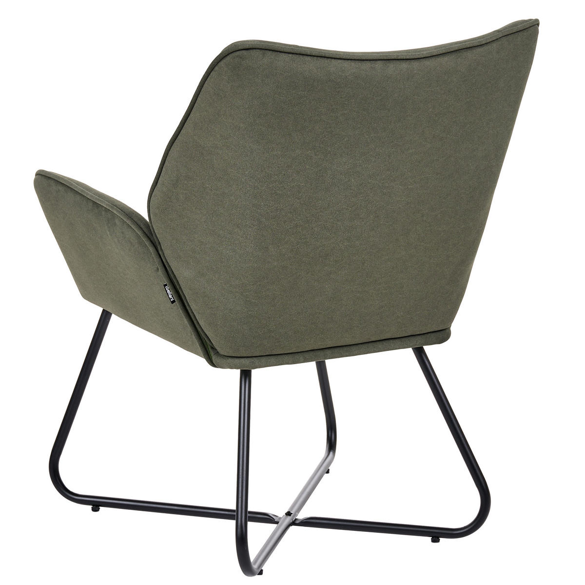 SESSEL Samtstoff Dunkelgrün Gressela - Schwarz/Grün, Textil (67/87/67cm) - Beliani
