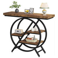 KONSOLENTISCH Holzoptik Braun Metall Schwarz 100×30×82 cm - Ahornfarben, Holzwerkstoff/Metall (30/100/82cm) - Quality Elegance