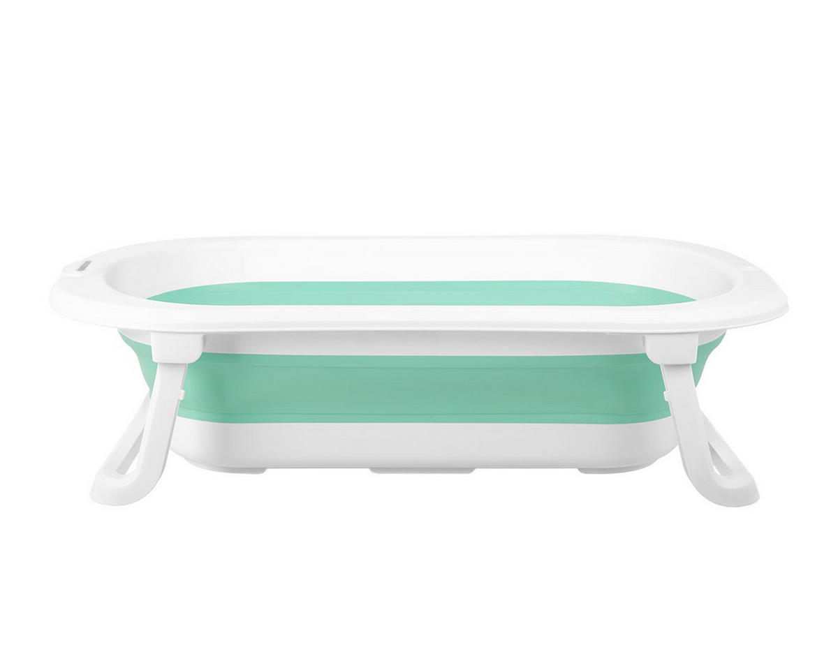 BABYBADEWANNE Fiji grün faltbar, rutschfest, Wasserablauf, kompakt, ab Geburt bis 36 Monate - Grün, Kunststoff (47/80cm) - Kikka boo