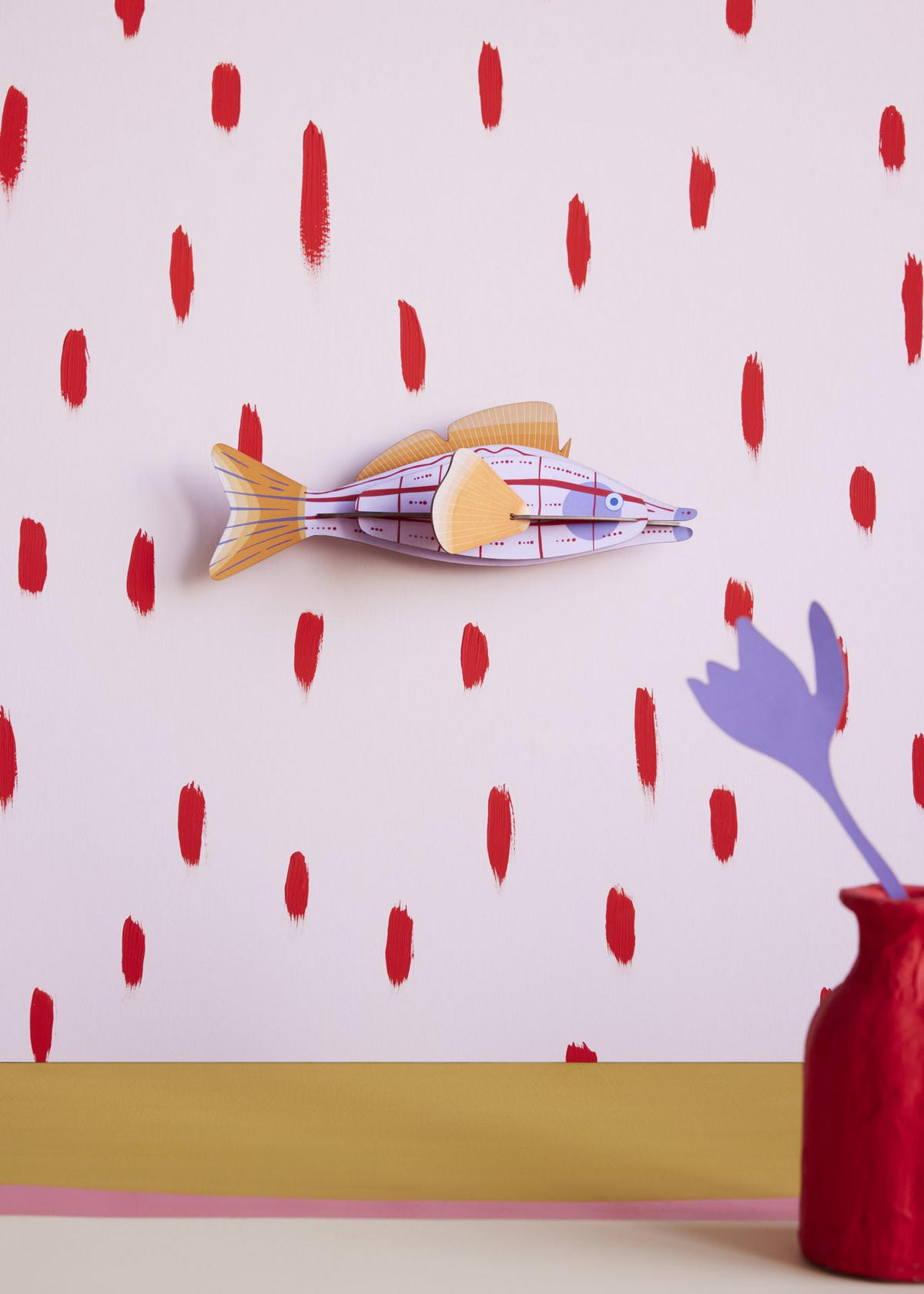 WANDDEKO Kreativer Fisch 8/8.5 cm - Multicolor, Wellpappe (8/8.5/26cm) - KUNSTLOFT