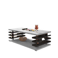 COUCHTISCH rechteckig Beton - Schwarz Hochglanz Ablage 120/40/60 cm - Schwarz Hochglanz/Hellgrau, Holzwerkstoff (60/120/40cm) - designimpex