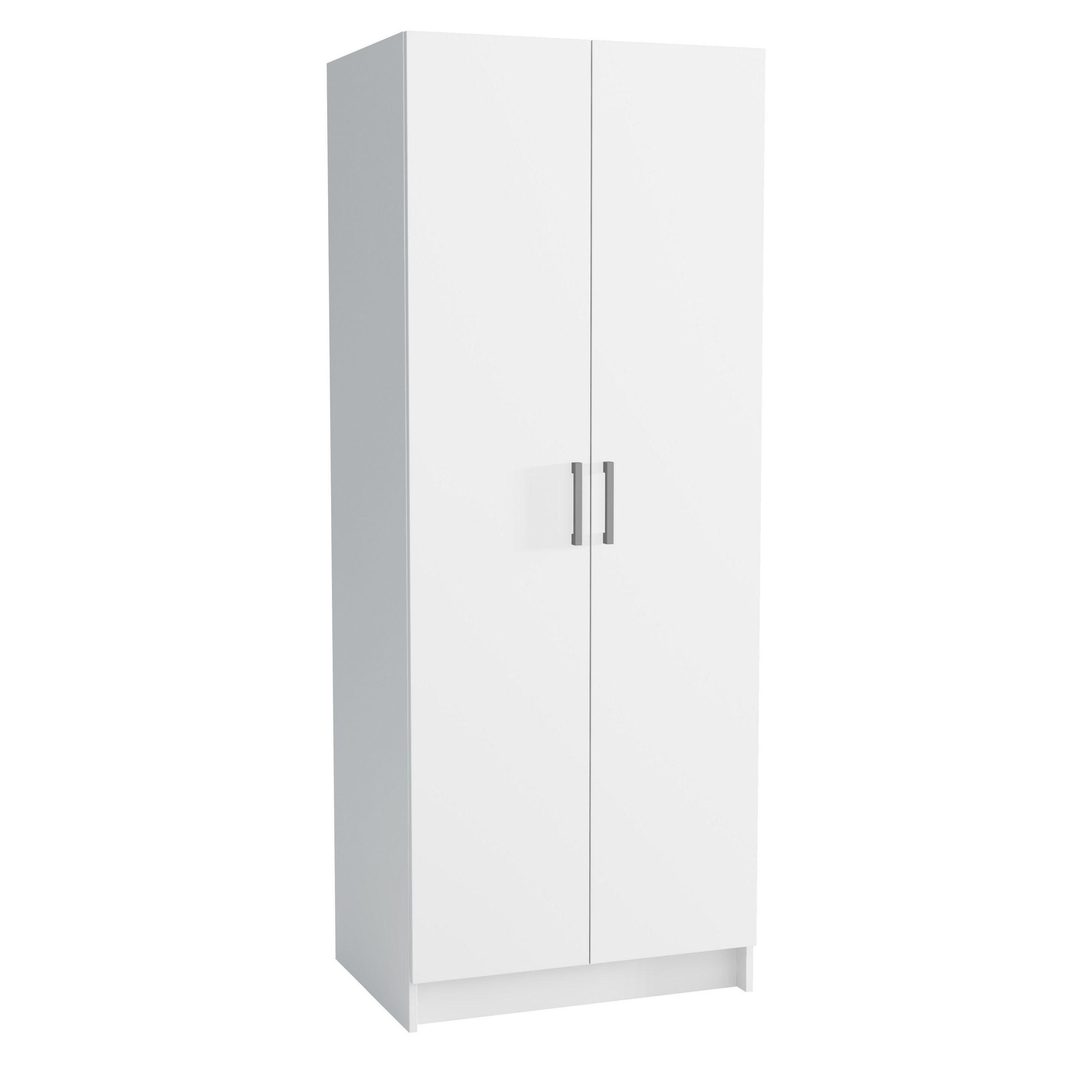 DREHTÜRENSCHRANK ZEFIRO 75/192,5/54 cm 2-türig Weiß - Weiß, Holzwerkstoff (75/192.5/54cm) - MASSENO