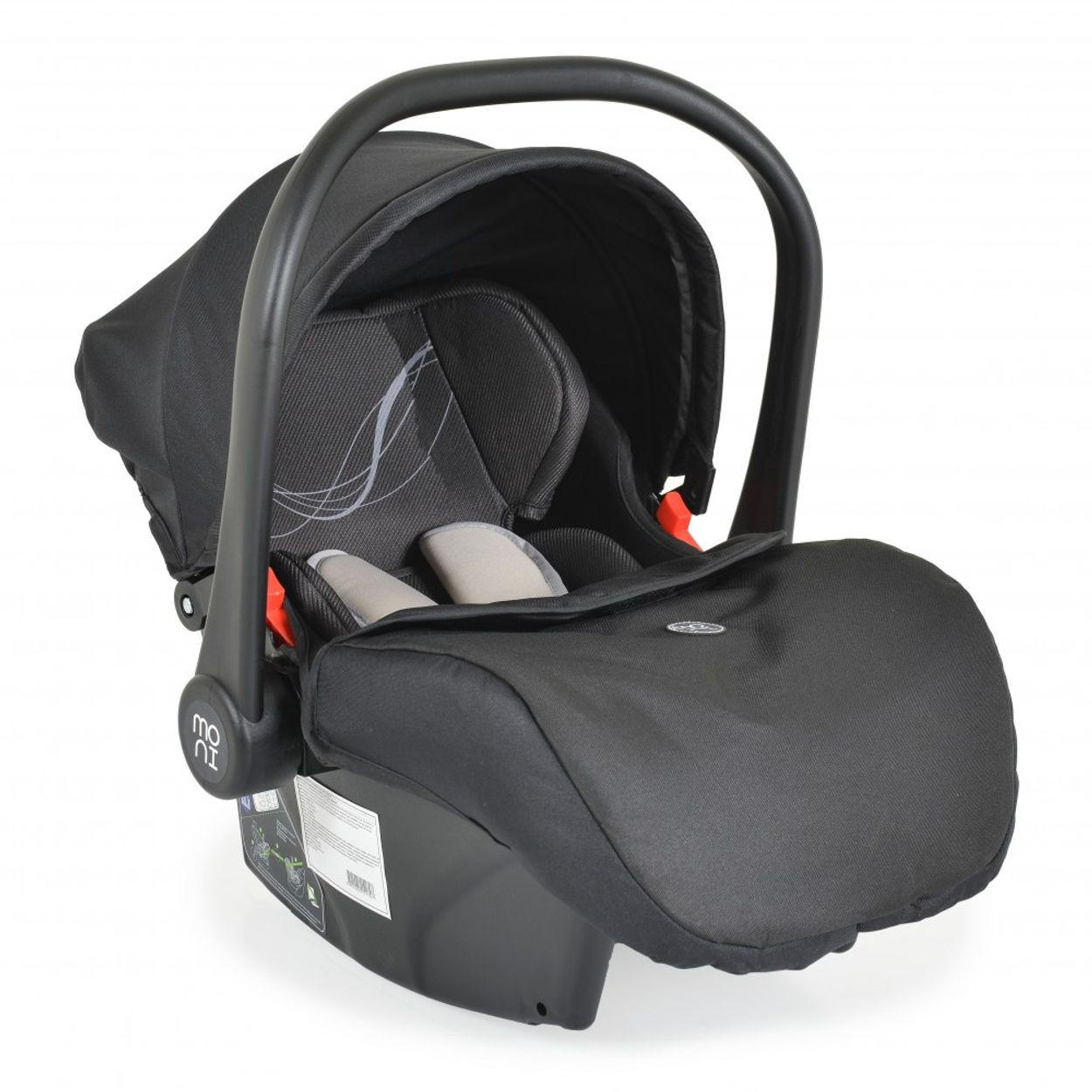 BABYSCHALE Set schwarz mit Isofixbasis Royal, i-Size (40 - 87cm) Gruppe 0+ - Schwarz, Kunststoff (33/73/42cm) - Moni