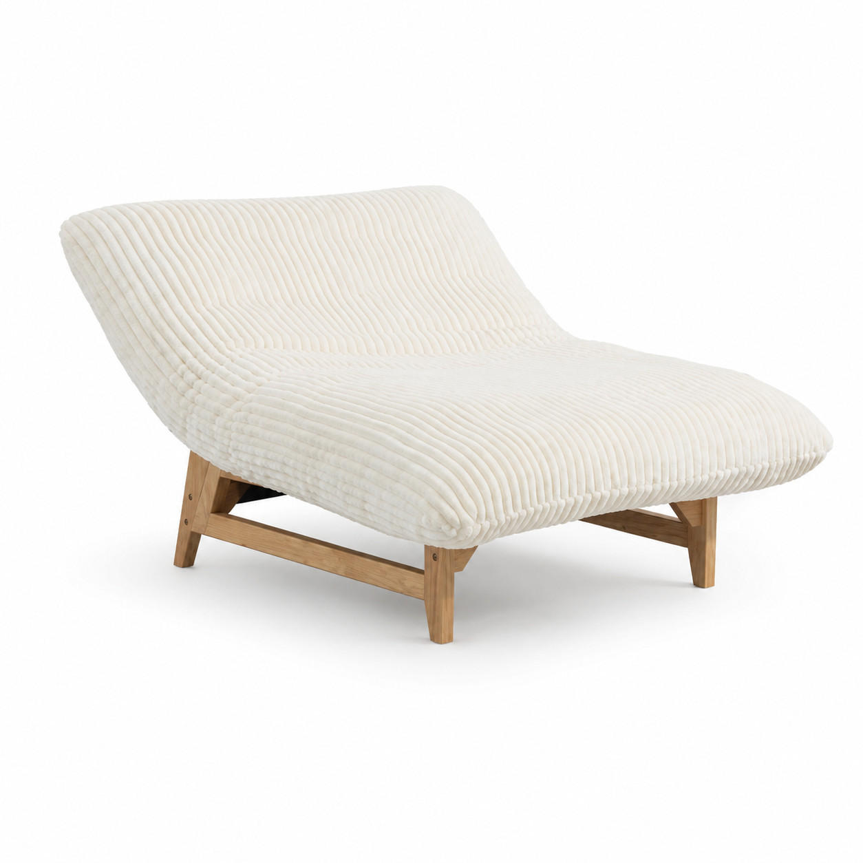 SITZSACK Cord Weiß mit Rückenlehne - Weiß, Holzwerkstoff/Textil (100/76/120cm) - WISHDOR