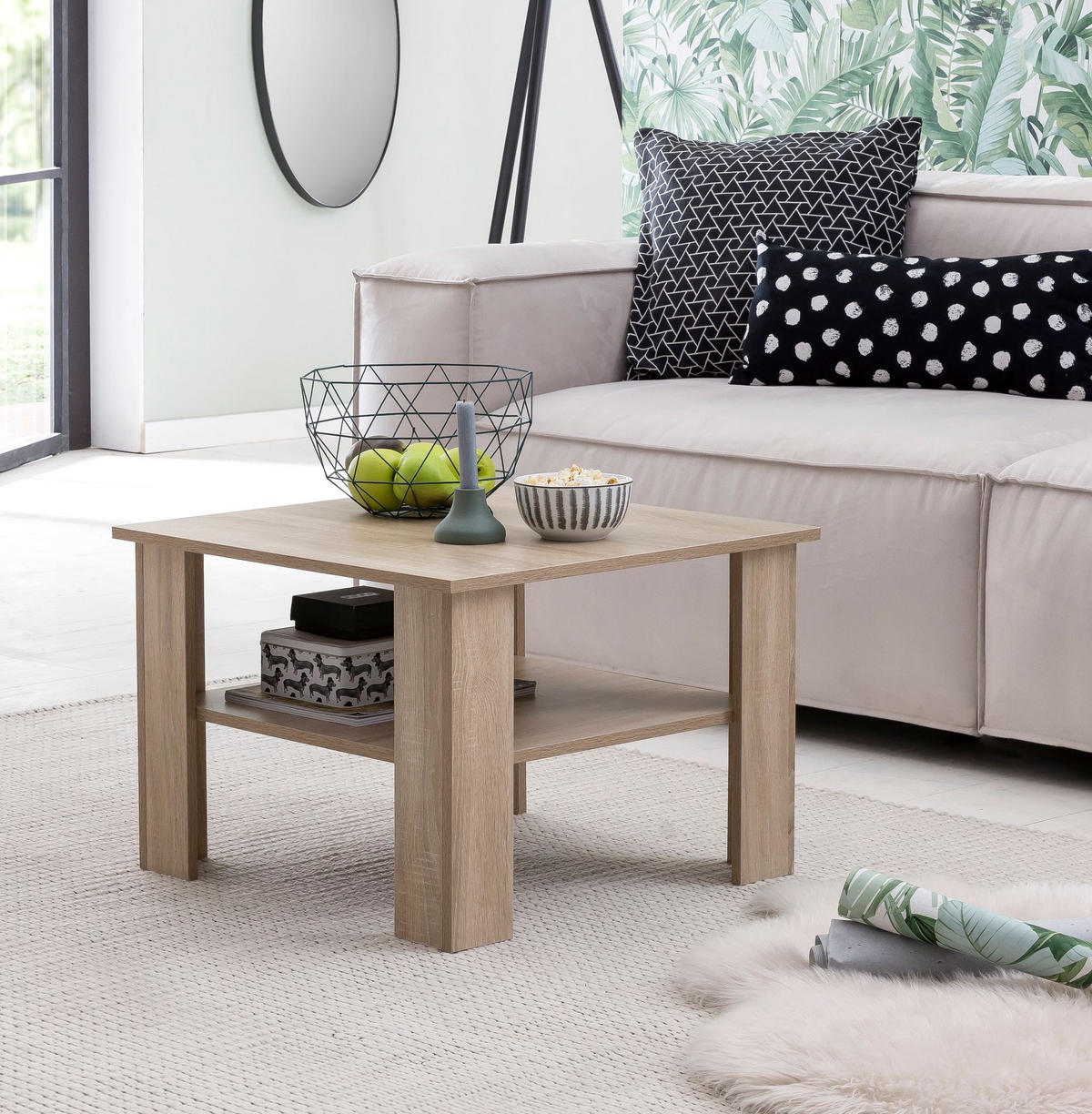 COUCHTISCH NOEMI Wohnzimmertisch - Sonoma Eiche, Holzwerkstoff (60/60/42cm) - tinkaro
