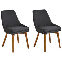 ESSZIMMERSTUHL 2er-Set Polsterbezug Schwarz Melfort - Schwarz, Holz/Textil (49/82/58cm) - Beliani
