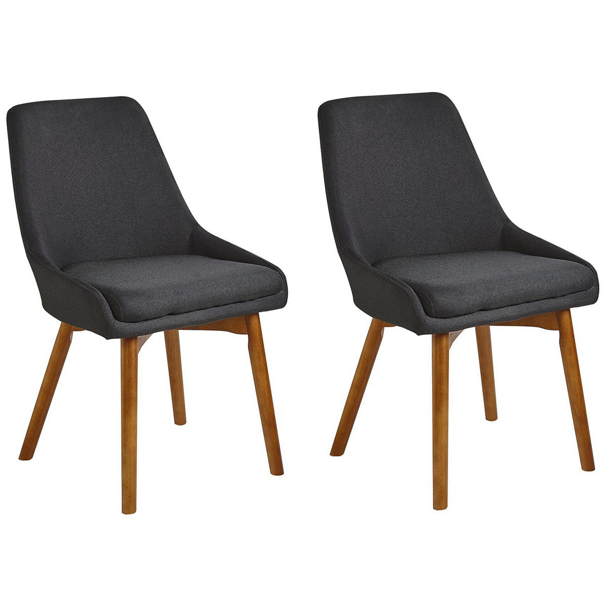 ESSZIMMERSTUHL 2er-Set Polsterbezug Schwarz Melfort - Schwarz, Holz/Textil (49/82/58cm) - Beliani