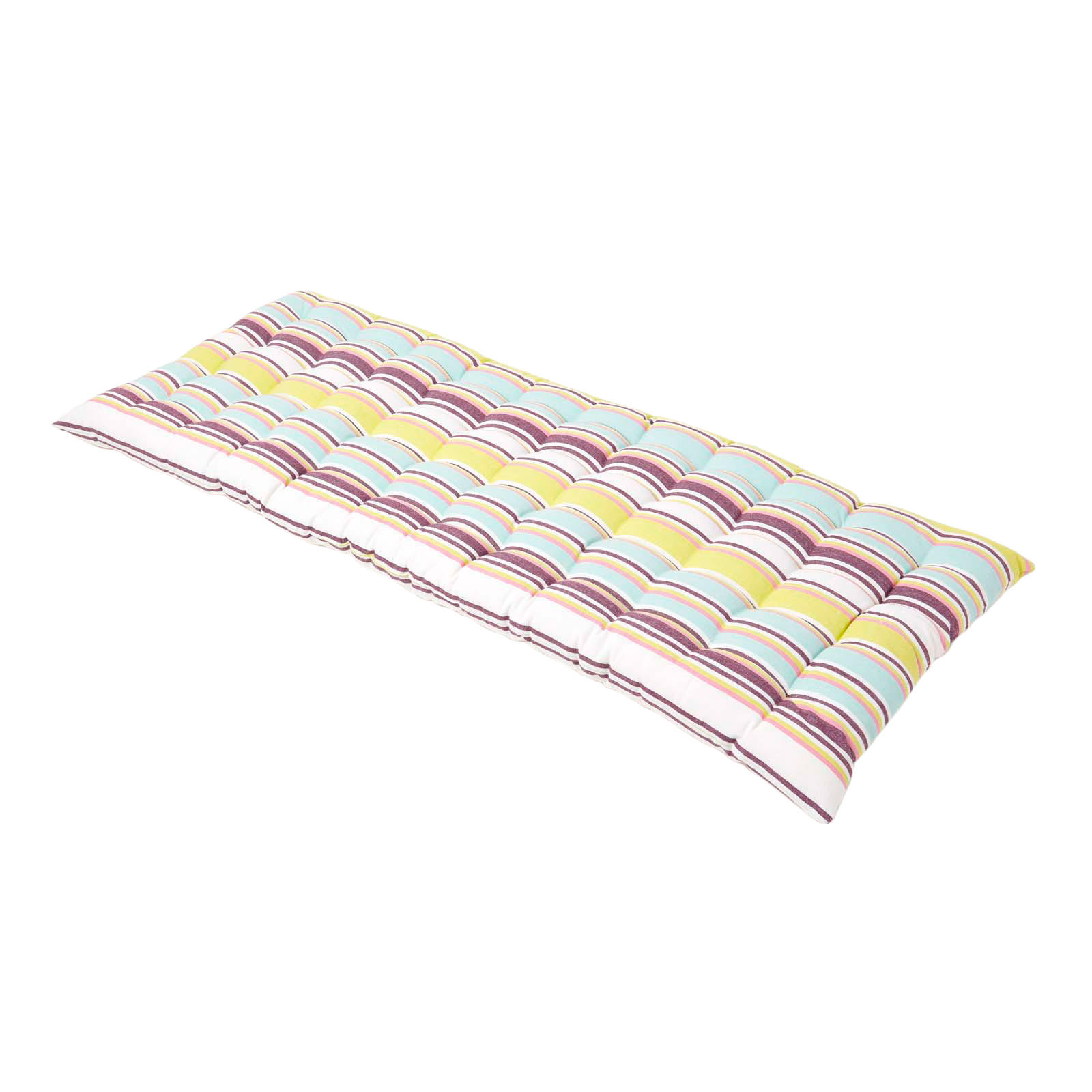 BANKAUFLAGE Osaka, 2-Sitzer bunt gestreift - Grün, Textil (108/42/5cm) - Homescapes