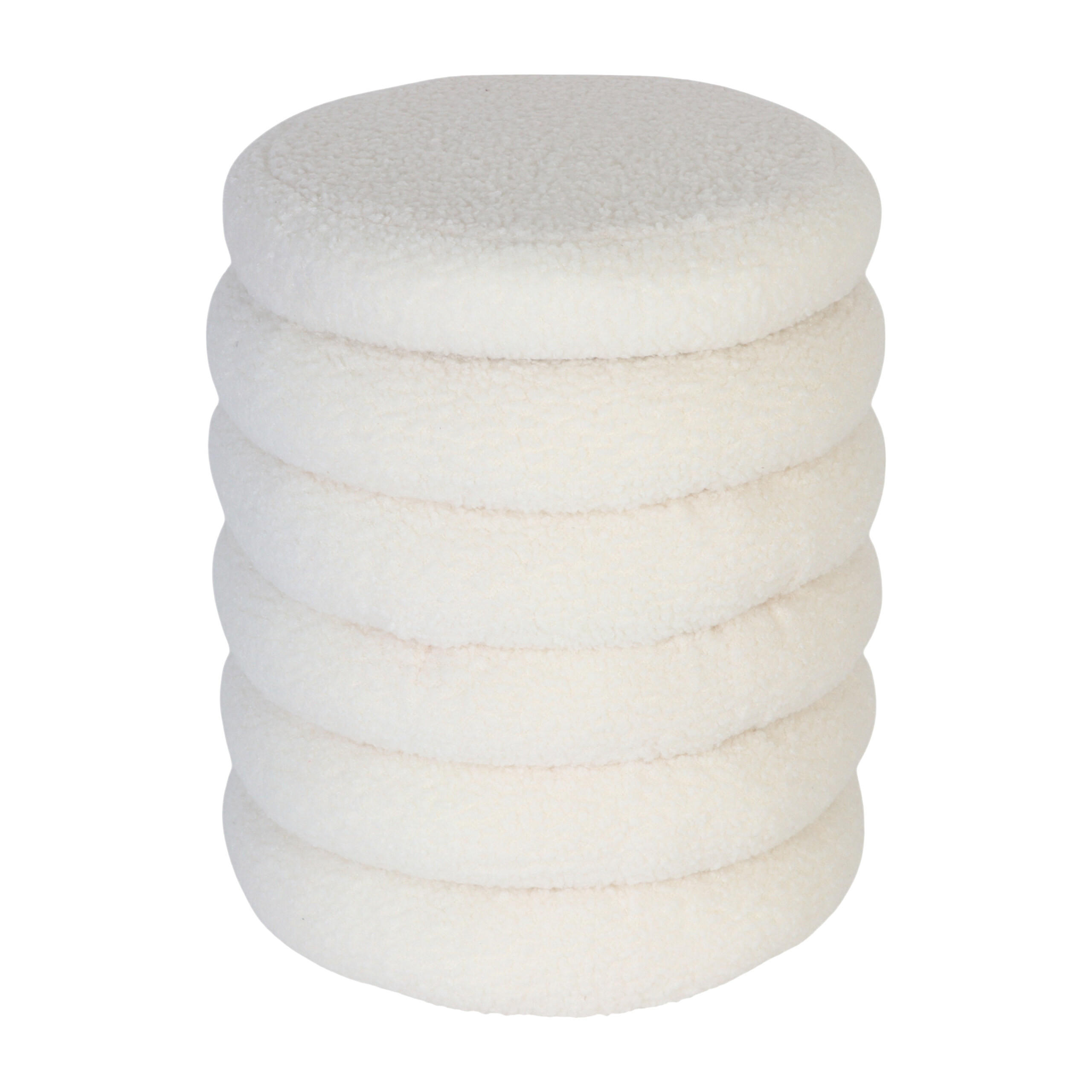 HOCKER - Weiß, Holzwerkstoff/Textil (37/44/37cm) - Relaxdays