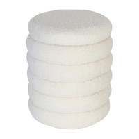 HOCKER - Weiß, Holzwerkstoff/Textil (37/44/37cm) - Relaxdays