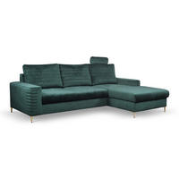 ECKSOFA NITRO R Grün (Velluto 27) - Grün, Holzwerkstoff (253/165cm) - Möblo