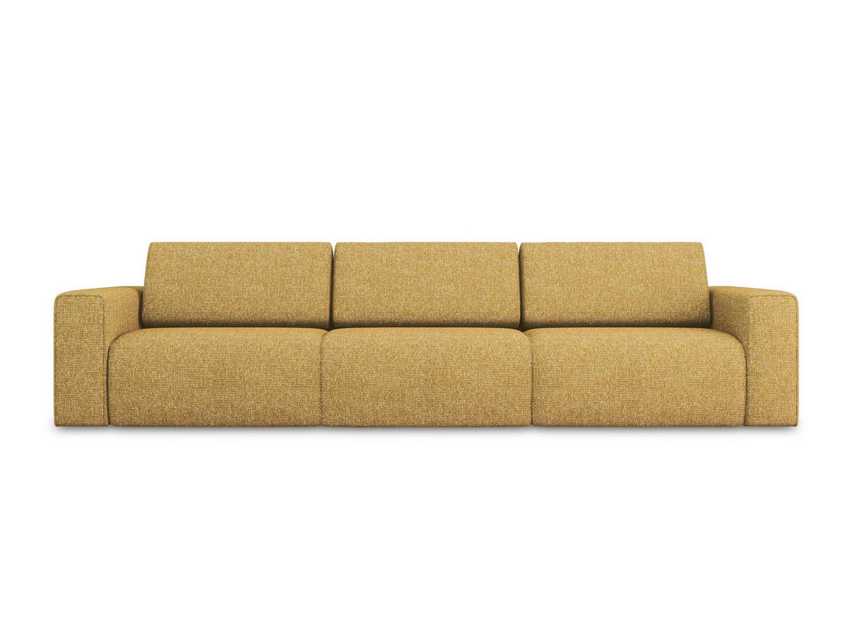 4-SITZER-SOFA Strukturstoff Stoff Gelb - Currygelb/Gelb, Kunststoff/Textil (314/80/103cm) - Makamii