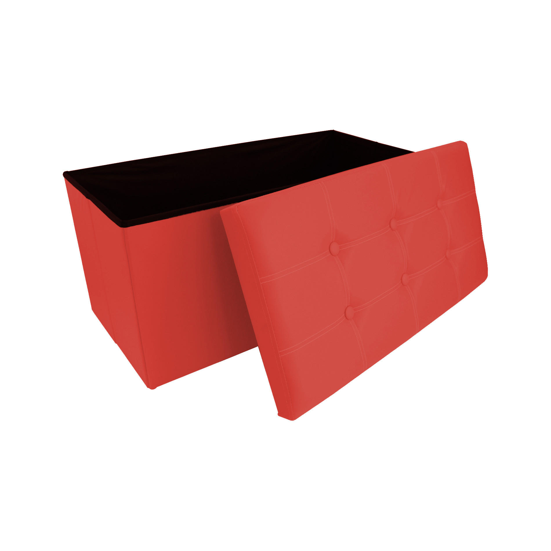 FUSSHOCKER Rot 38/76/38 cm - Rot, Textil (38/38/76cm) - Mobili Rebecca