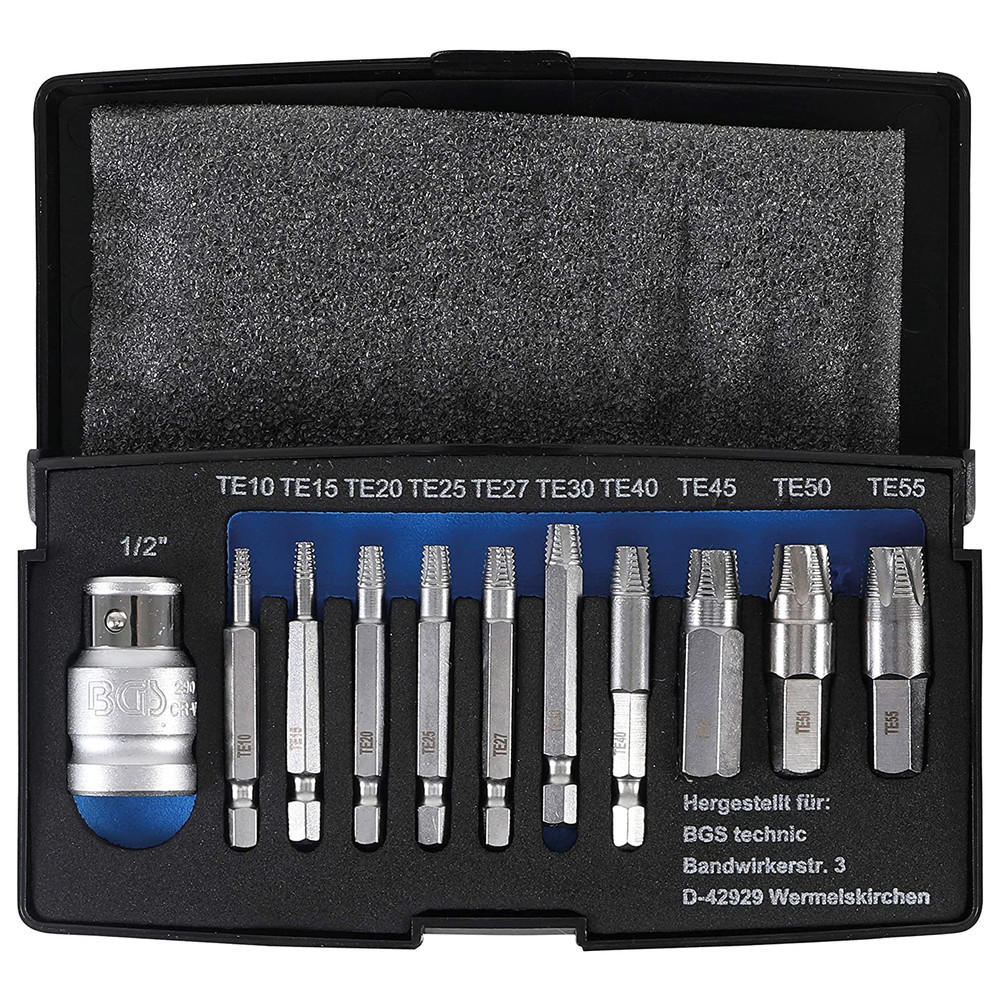 SCHRAUBENAUSDREHER-SATZ, T-Profil (Torx), 11-teilig, T10-T55 - Multicolor, Kunststoff (160/85/85cm) - BGS technic