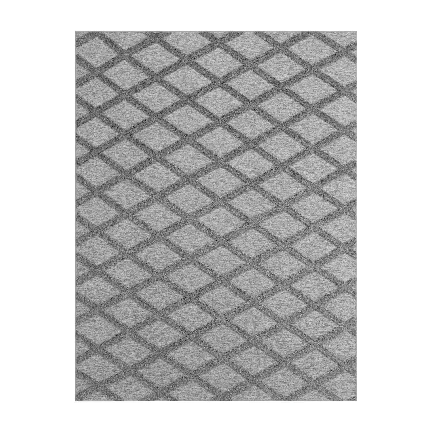 FLACHWEBETEPPICH Skandinavisch Hellanthrazit 80 x 150 cm - Grau, Kunststoff (80/150cm) - TT Home