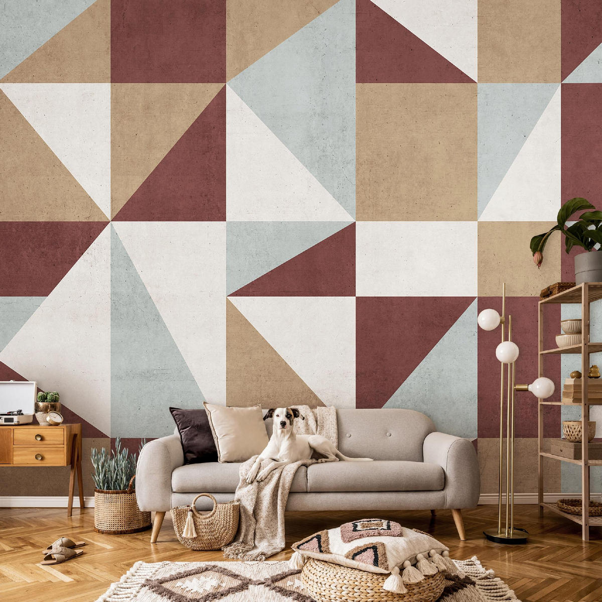 FOTOTAPETE Art Deco Abstrakt Braun 368x254 cm - Multicolor, Papier (368/254cm) - Wallarena