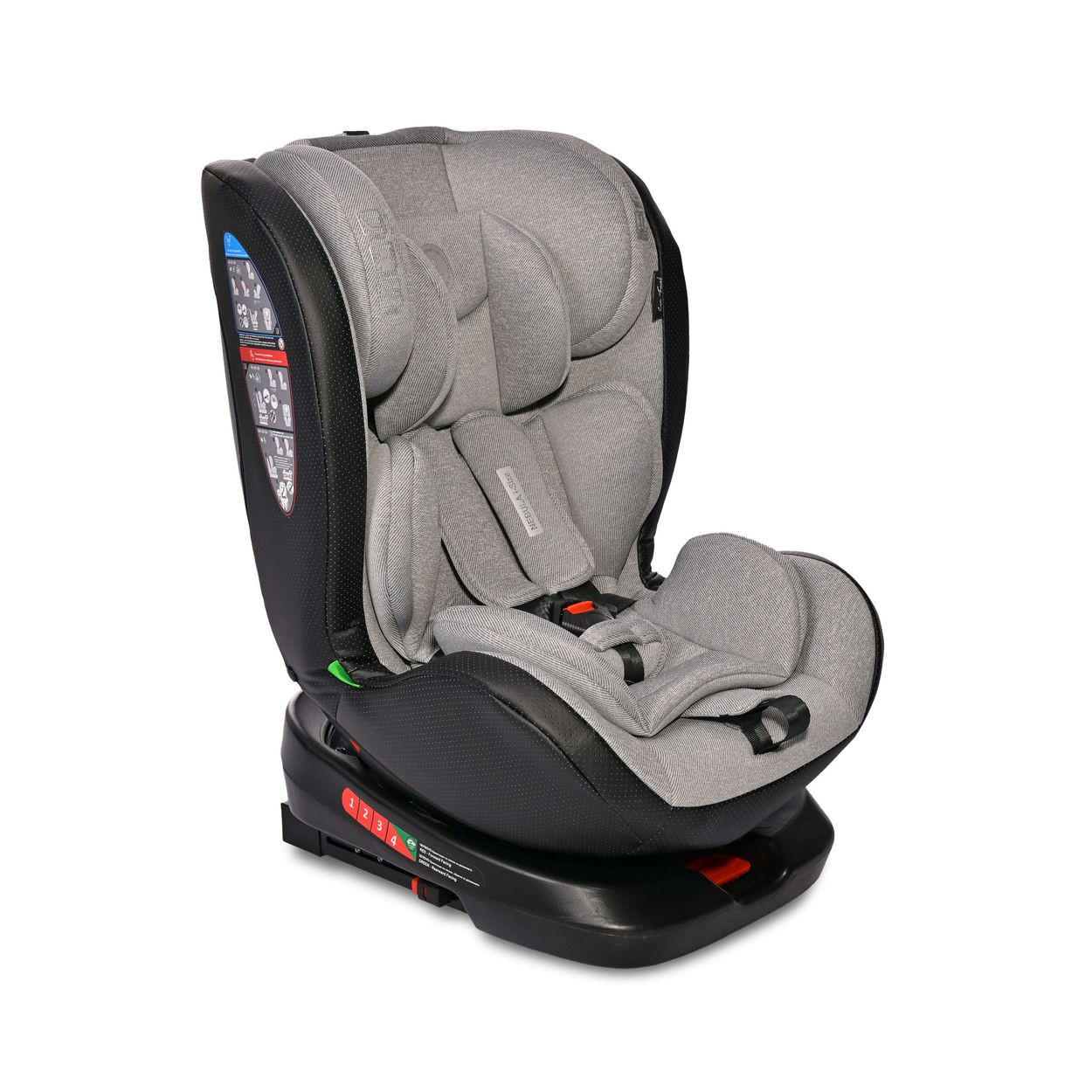 KINDERSITZ i-Size Nebula grau (40-150cm) Isofix, 360° drehbar, verstellbar - Grau, Kunststoff (46/82/53cm) - Lorelli