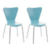BESUCHERSTUHL 2er Set Berlin Holz Hellblau - Hellblau, Holz (45/85/49cm) - DELUKE