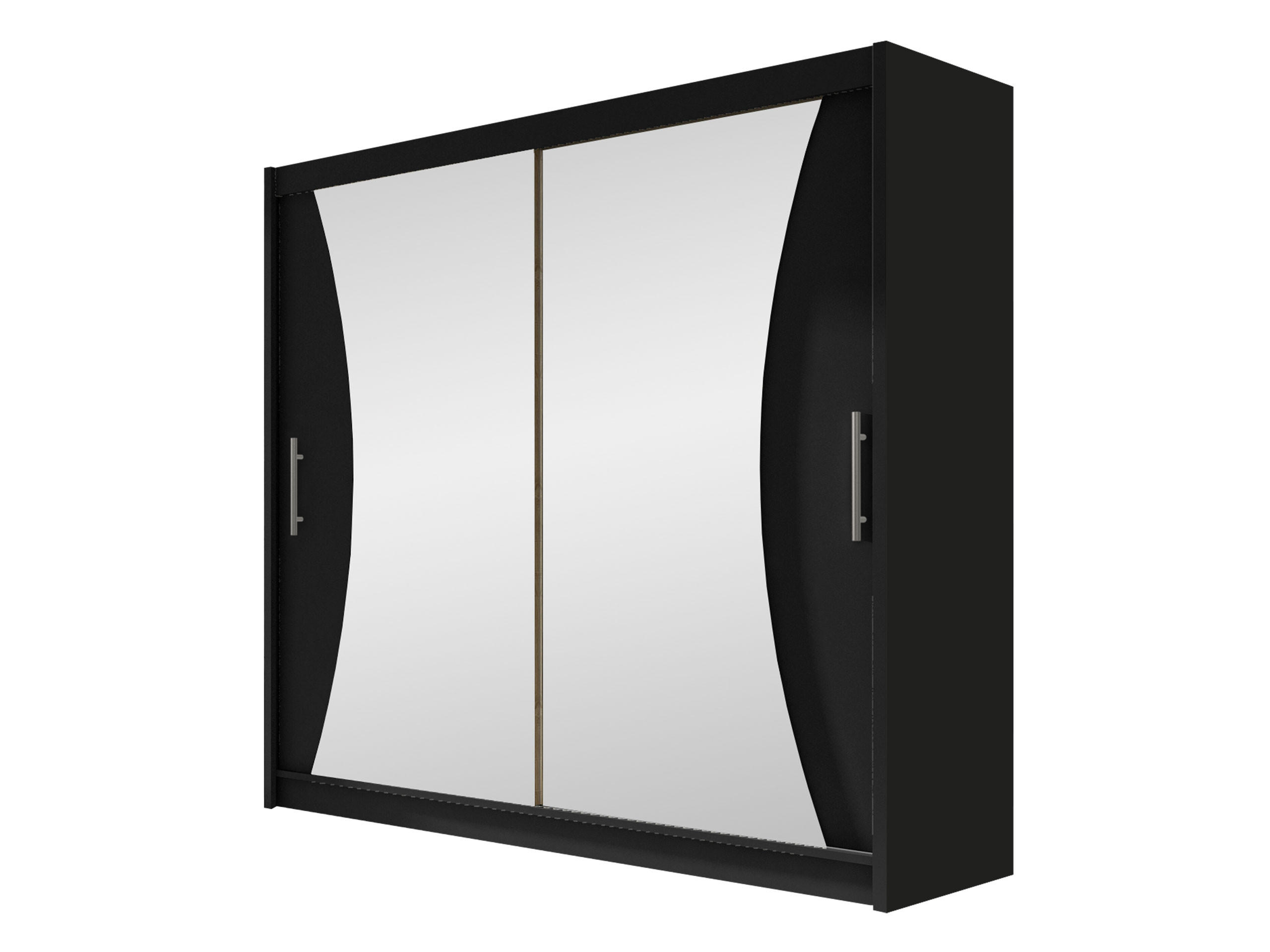 KLEIDERSCHRANK London V - Silberfarben/Schwarz, Holzwerkstoff/Kunststoff (180/215/58cm) - MIRJAN24