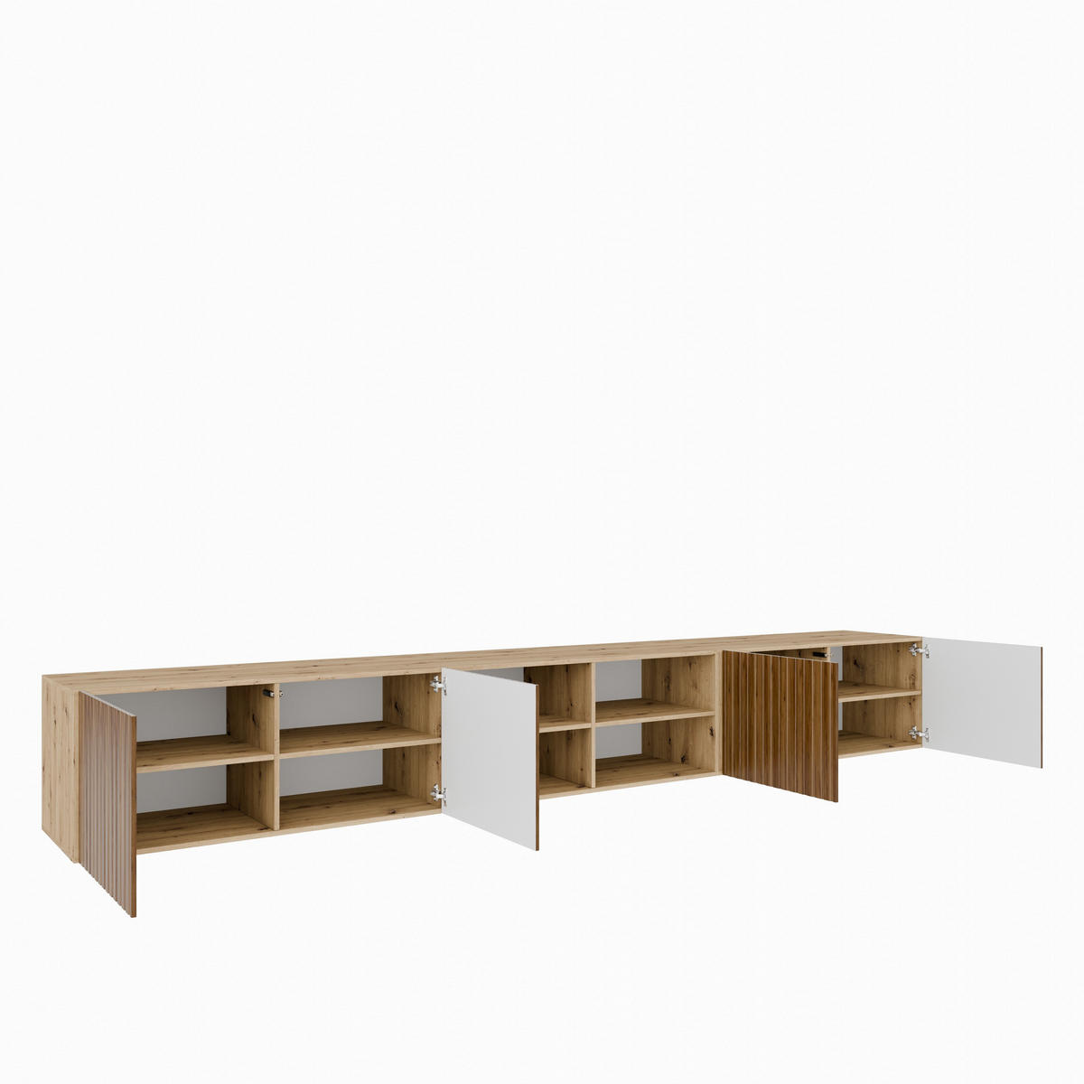 LOWBOARD LIVO 300/41/40 cm, Hängender TV-Schrank Eiche Artisan / Eichefarben - Eichefarben/Braun, Holzwerkstoff (300/41/40cm) - MASSENO