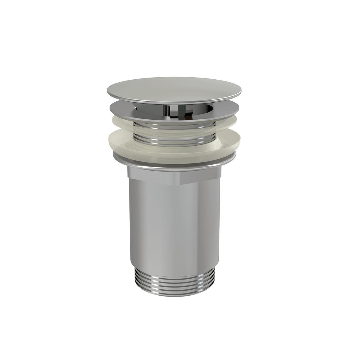 ABLAUFVENTIL Waschbecken 5/4" verchromt Messing, großer nicht verschließbarer Stopfen - Chromfarben, Kunststoff (7.5/7.5/15cm) - Alcadrain