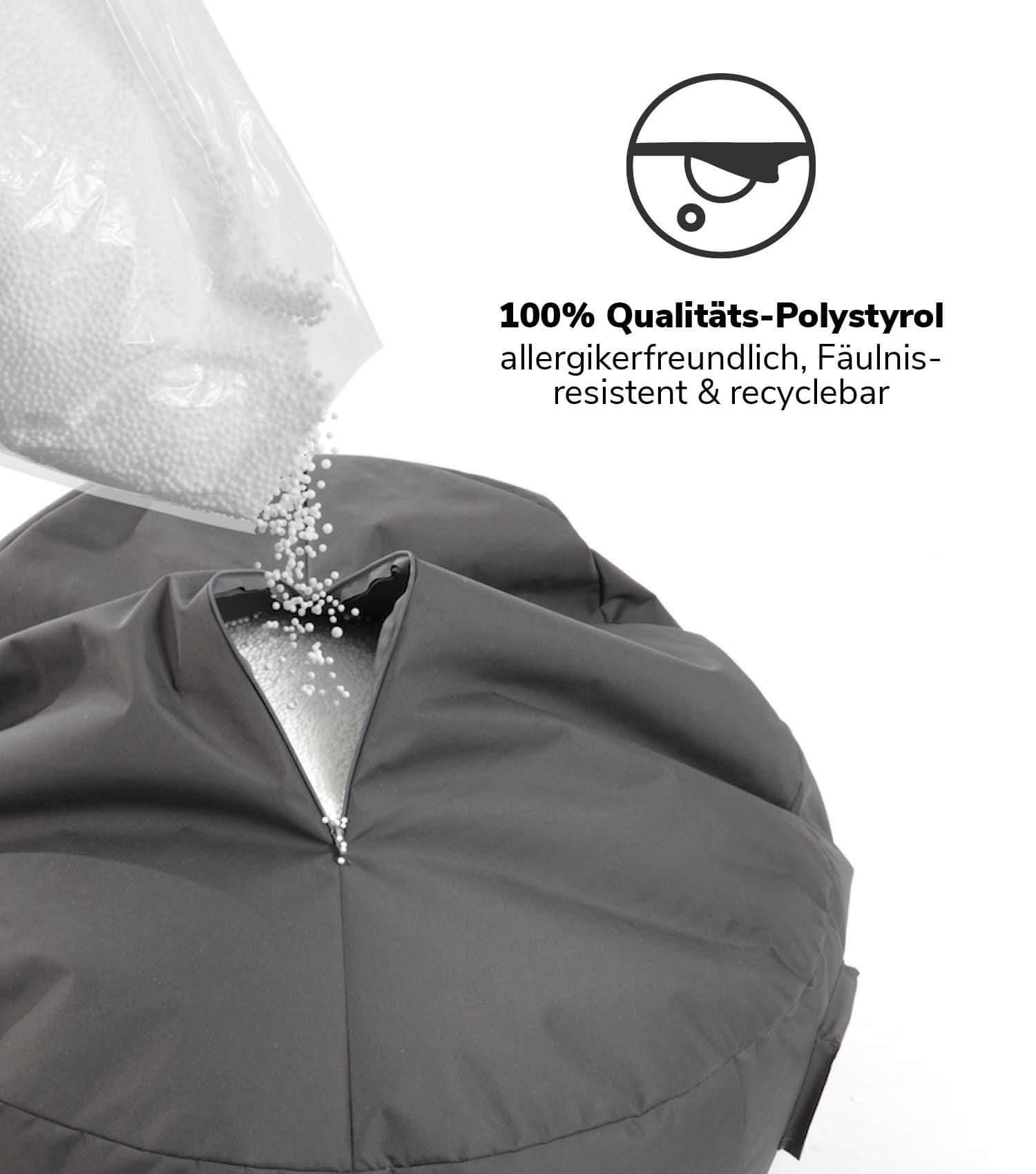 SITZSACK-FÜLLUNG Der Nachfüller - Weiß, Kunststoff (55/40/66cm) - Mokebo