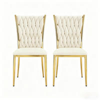 STUHL-SET DE-36138 2 Stück mit hoher Rückenlehne Cremeweiß - Creme, Metall (47/94.5/59.5cm) - ComfortXL