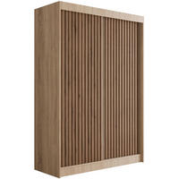 KLEIDERSCHRANK mit Lamel-Schiebetüren VILANv2 - 150 cm Sonoma Eiche+Sonoma Eiche+Lamelle Eiche Wotan - Eiche Wotan/Sonoma Eiche, Holzwerkstoff (150/215/61cm) - ALTDECOR