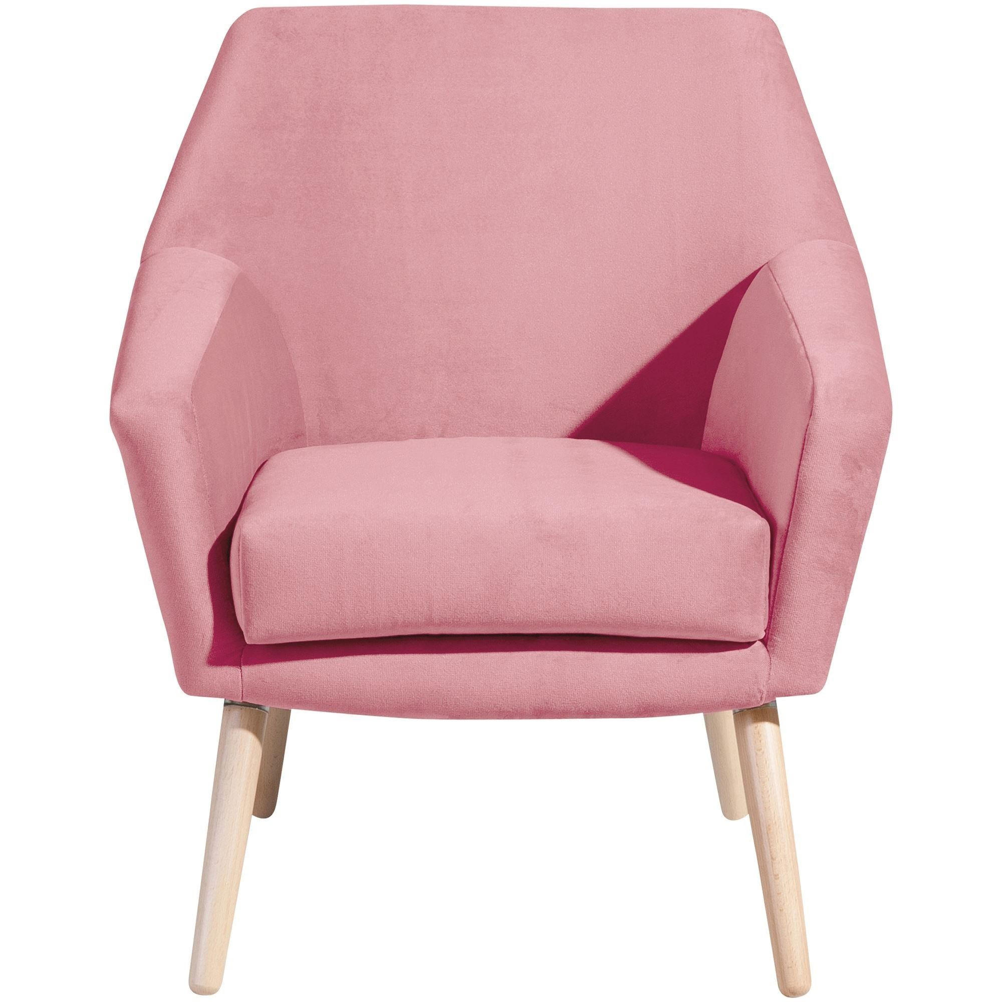 SESSEL Kachka Bezug Samtvelour Buche natur / rosé - Buchefarben/Rosa, Kunststoff (71/81/67cm) - 58aufmkessel