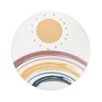 KINDERTEPPICH waschmaschinenwaschbar Sonne Regenbogen Kinderzimmer schmutzabweisend Weiß Rund 100D - Weiß, Textil (100/100cm) - KADIMA DESIGN