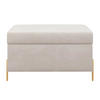 HOCKERBANK Borgo Mit Stauraum, Samt Beige, Metal Gold - Beige/Goldfarben, Holzwerkstoff/Metall (80/46/37cm) - Dancan