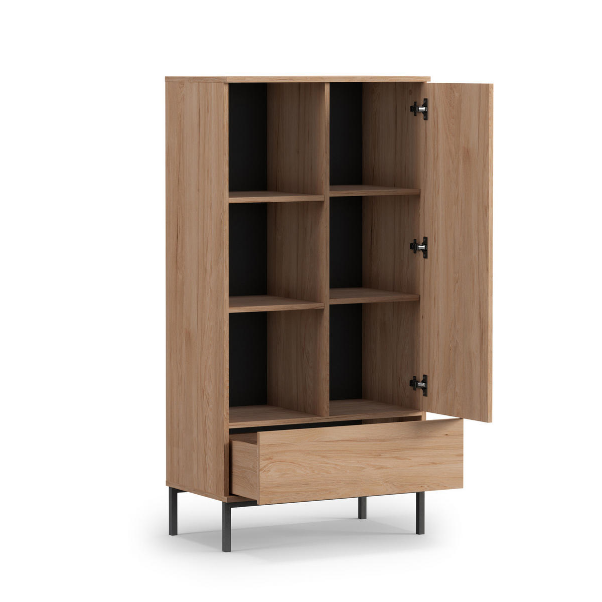 BÜCHERREGAL Dallas 70x140 Schwarz - Schwarz, Holzwerkstoff/Metall (70/140/41cm) - Ravio