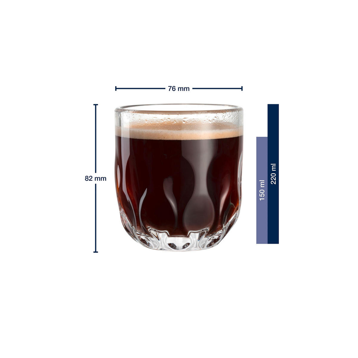 KAFFEEGLÄSER (3) Gocce transparent 220 ml 6er Set - Transparent, Glas (7.6/8.5/7.6cm) - Leonardo Living