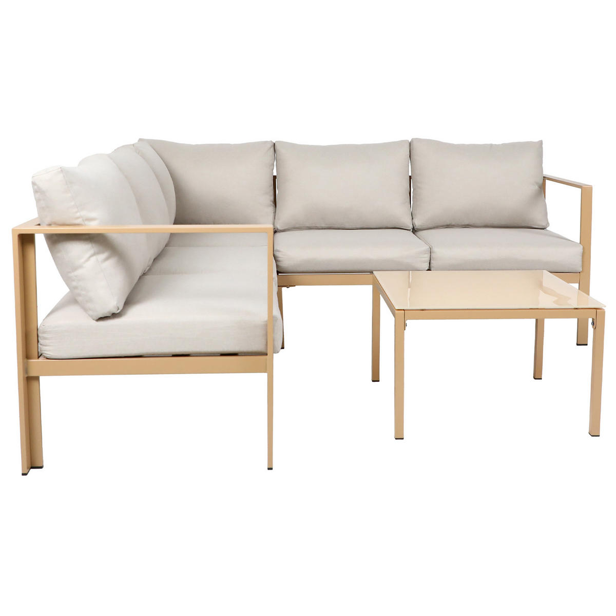 GARTENLOUNGE Missouri Beige / Natur - Beige/Creme, Metall - SVITA