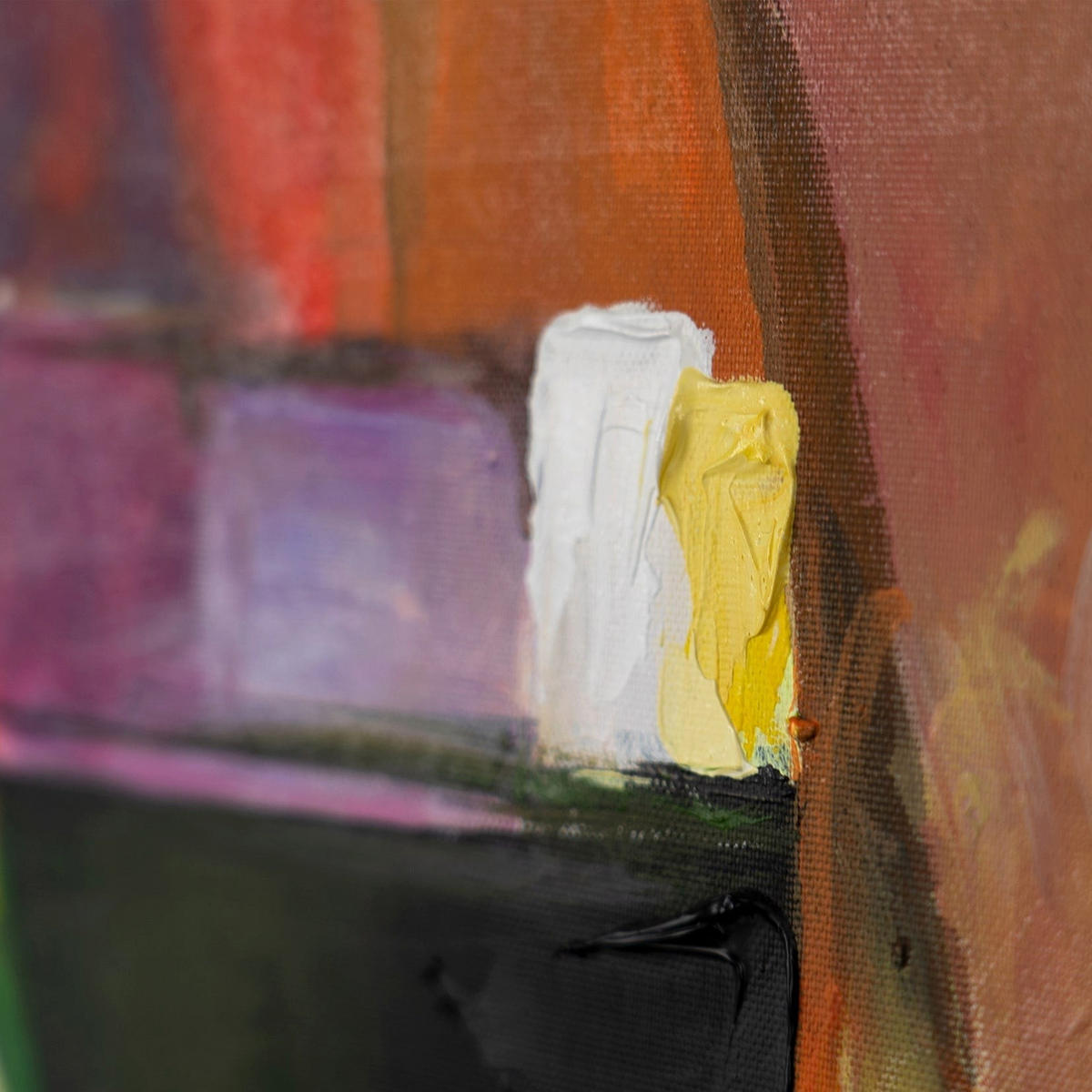 GEMÄLDE Farbenfroher Abend Schattenfugenrahmen Gelb 140x100 cm - Gelb, Holz (140/100cm) - YS-art gallery