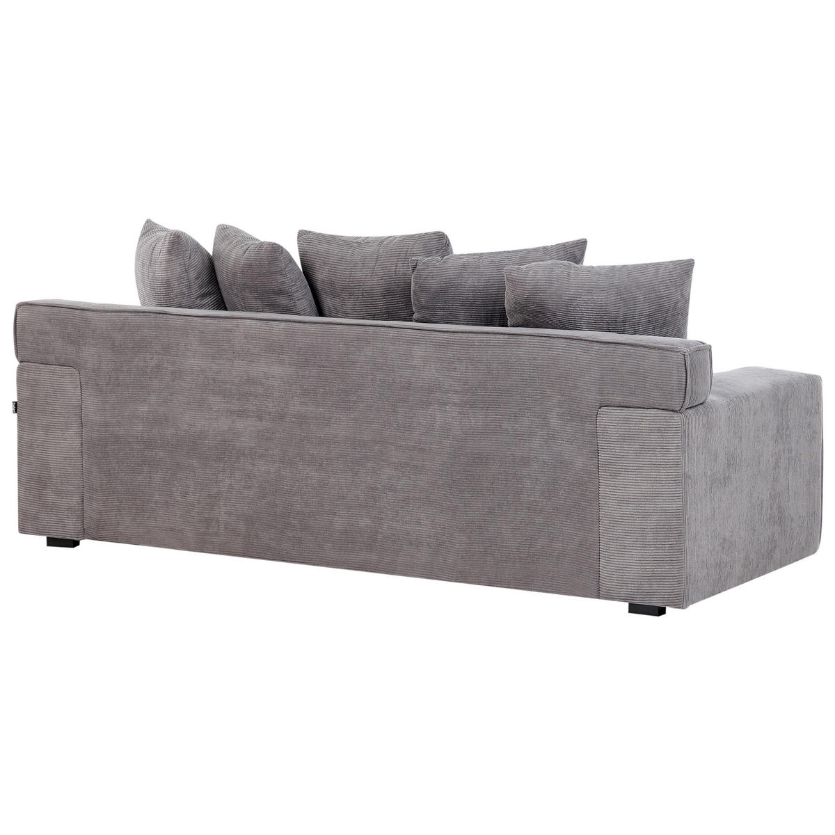 3-SITZER-SOFA Cord Dunkelgrau Viskan - Dunkelgrau, Textil (200/62/74cm) - Beliani