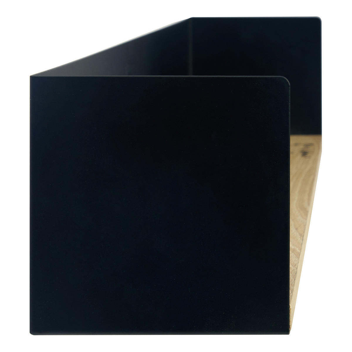 WANDBOARD - Echtholzfurnier - Tanne / Eisen - Schwarz, Holzwerkstoff/Metall (60/12/12cm) - home24