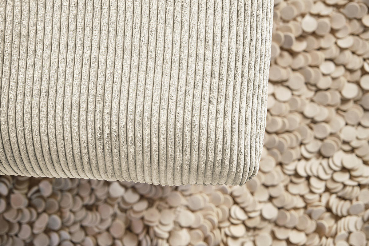 LONGSEAT CHAMRE Beige - Beige/Schwarz, Textil/Metall (130/95/160cm) - KAWOLA