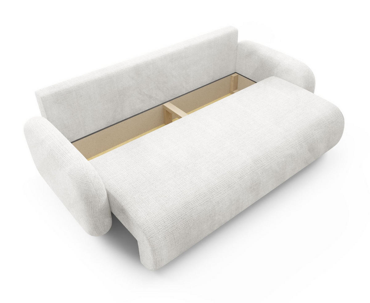 SOFA Cremona 01 LEON Mit Schlaffunktion - Weiß, Textil (220/90/92cm) - Sepro Meble