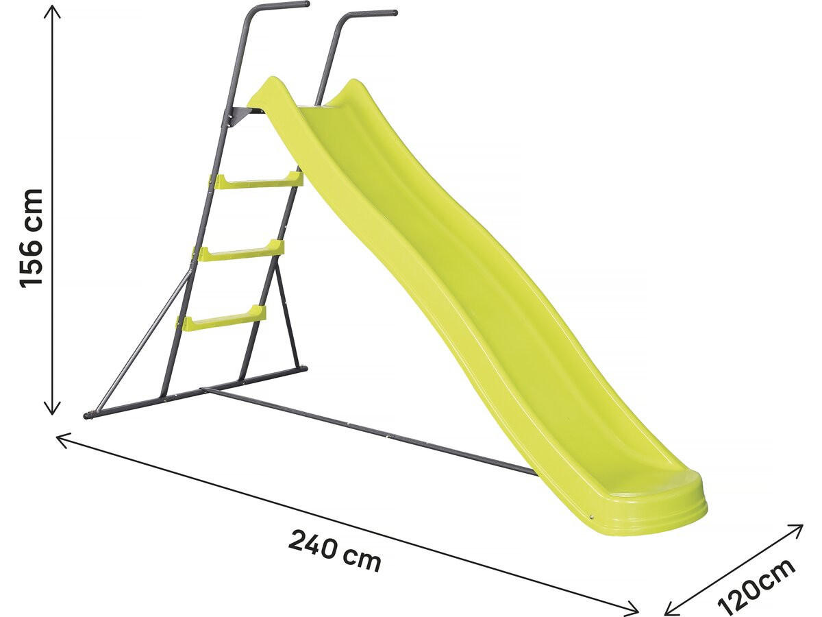 RUTSCHBAHN poly - Grün, Metall (120/156/240cm) - Habitat Garten