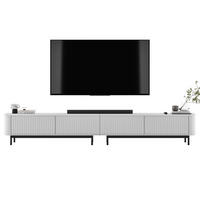 TV skrinka Aurora, set 2 kusov s kovovým rámom, matná biela, 280 cm - čierna/biela, kov/kompozitné drevo (280/44/35cm) - Meble Lindner