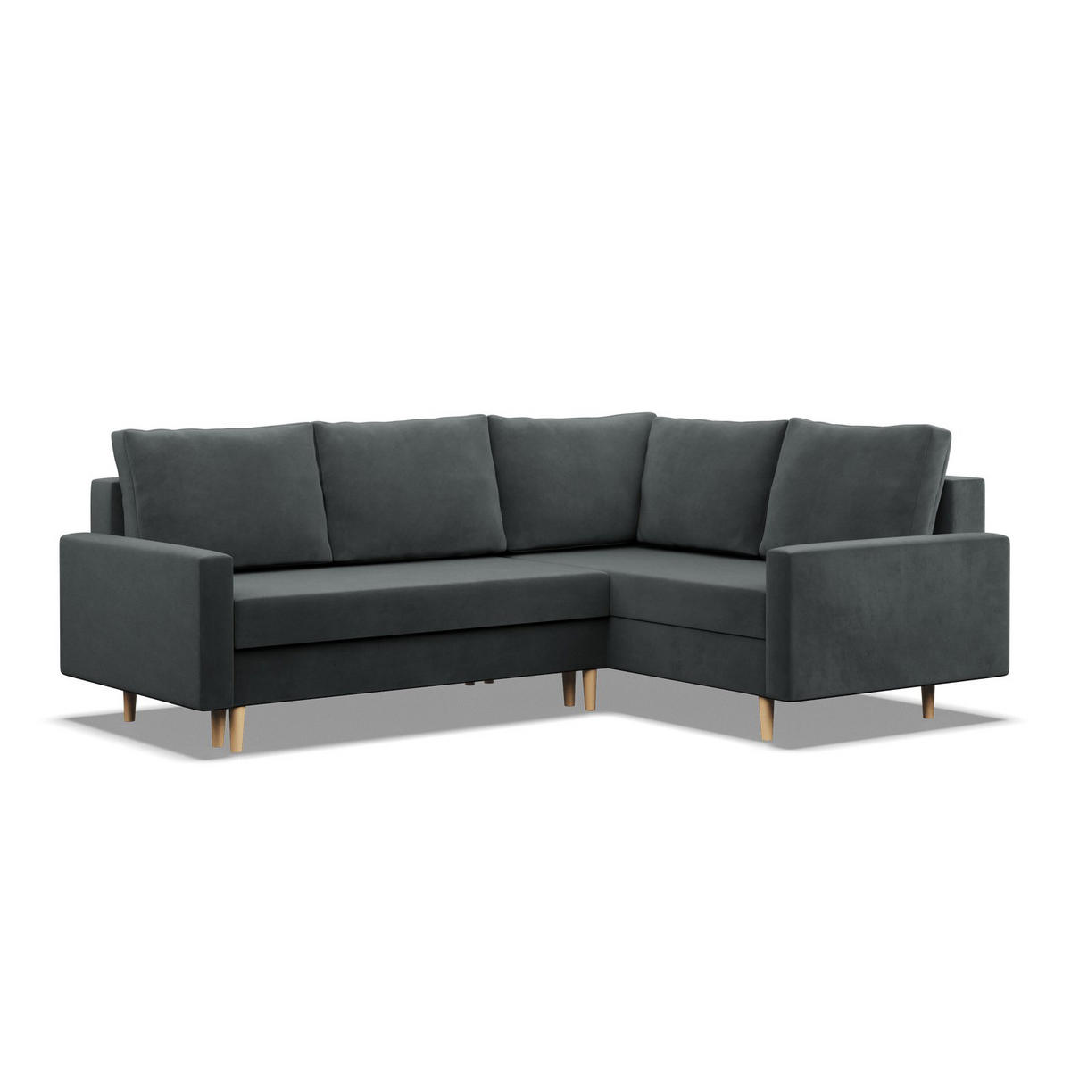 ECKSOFA LINKS MIT SCHLAFFUNKTION BLANK, Dunkelgrau - Grau, Textil (223/175cm) - Mebligo