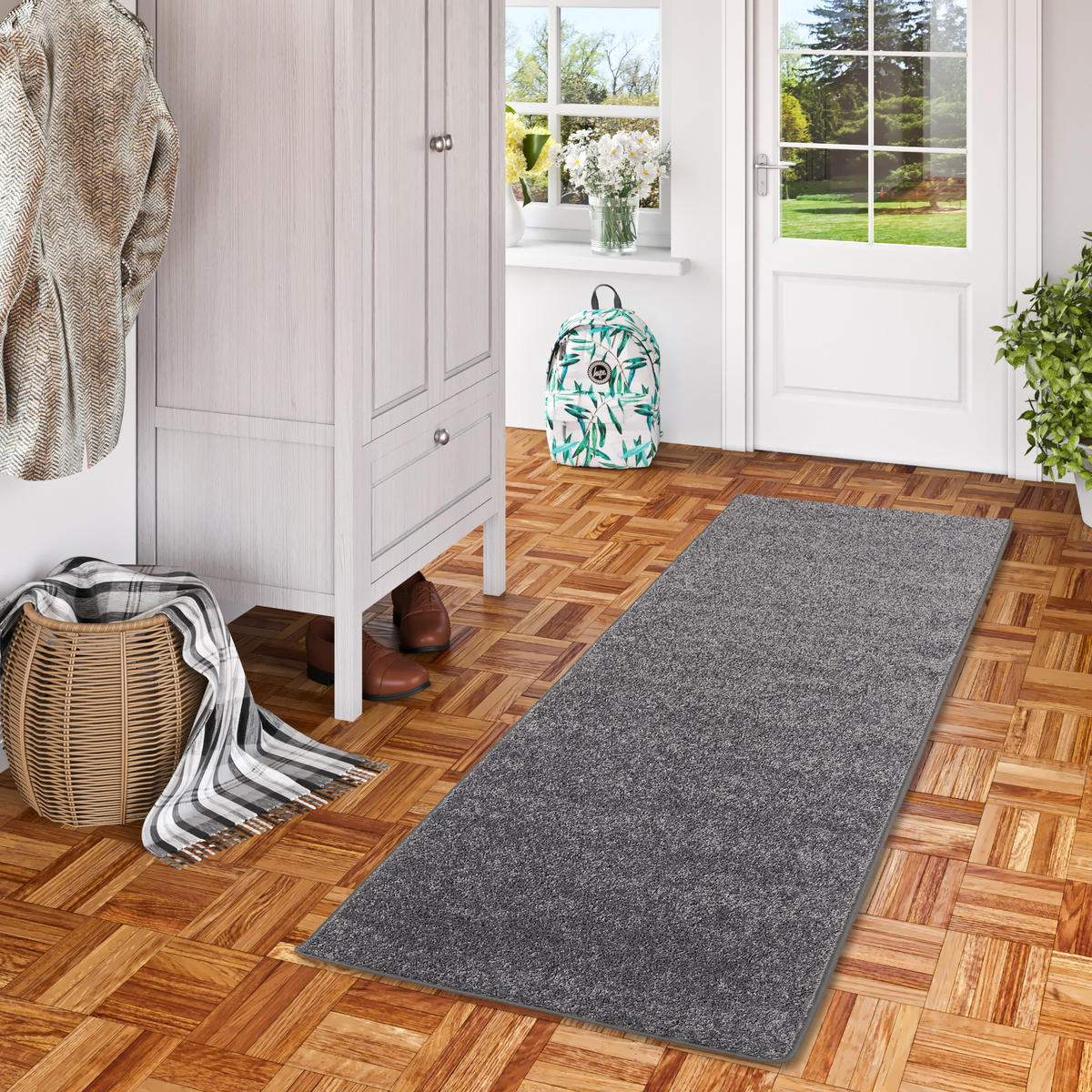 HOCHFLOR LANGFLOR TEPPICH LÄUFER COTTAGE - Grau, Textil (80/400cm) - Snapstyle
