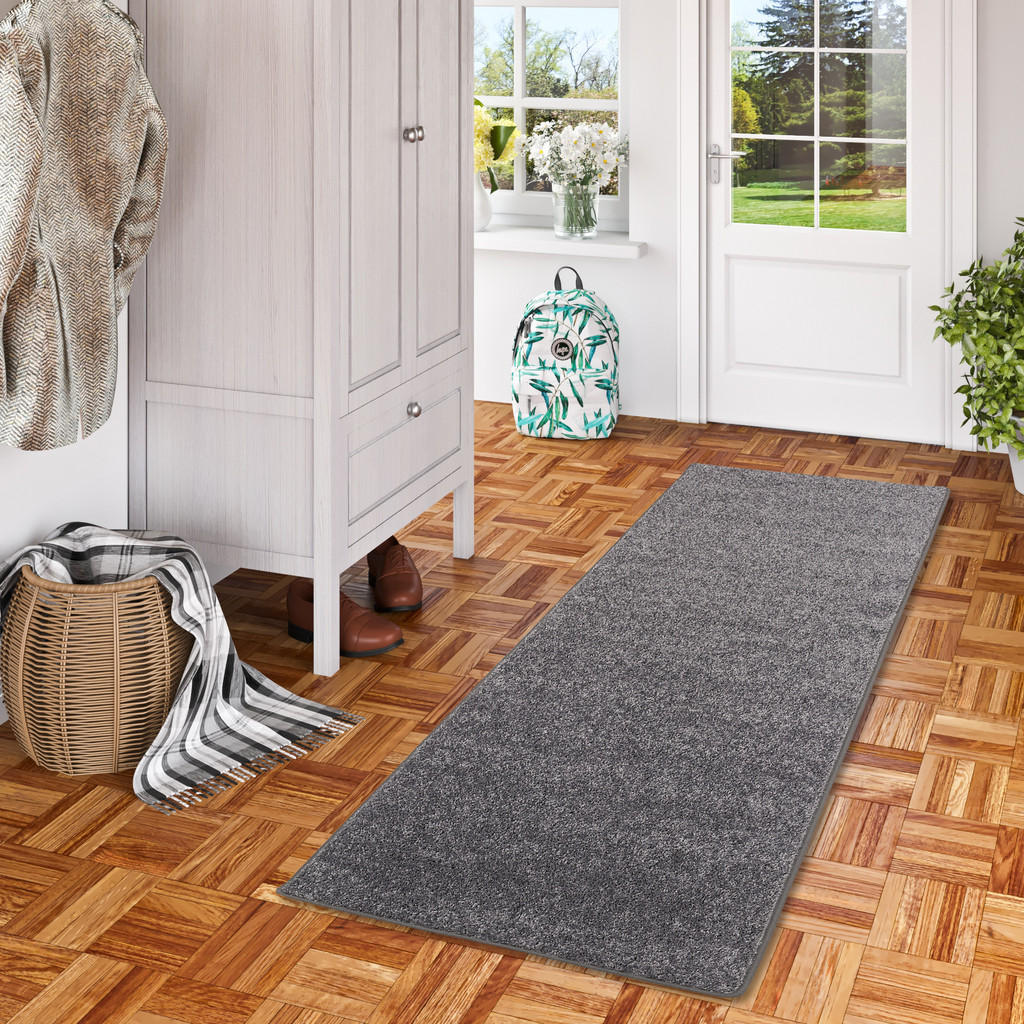 Thumbnail - Snapstyle Hochflor, Grau, Textil, 100x200 cm, Teppiche & Böden, Teppiche, Teppichläufer