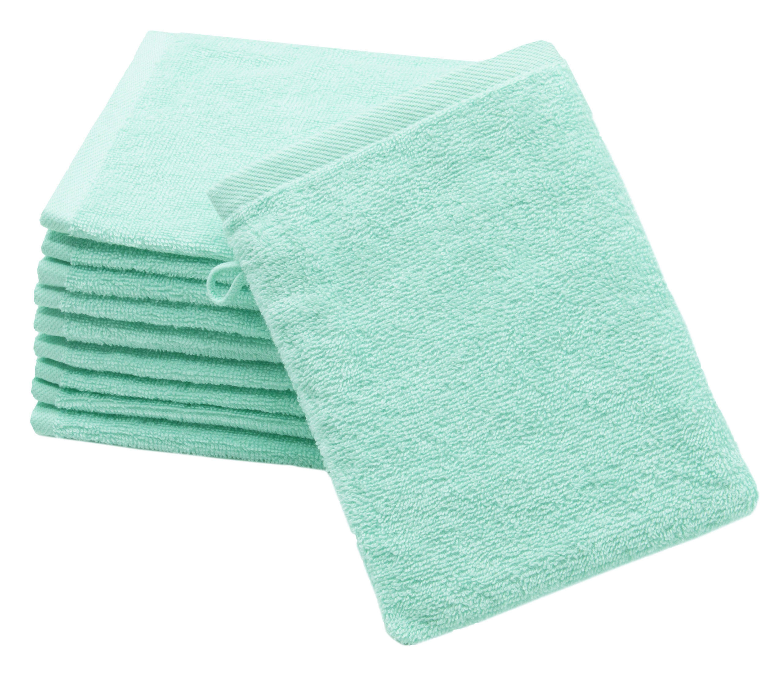 WASCHHANDSCHUH, 10er-Set, 16x21 cm, 100% Baumwolle, Grün - Grün, Textil (16/21cm) - Zollner