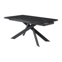 ESSTISCH für 6 bis 10 Personen ausziehbar - Keramik - Sicherheitsglas & Metall - Marmor-Optik schwarz - COREMA - Schwarz, Glas (240/90/76cm) - Vente-Unique
