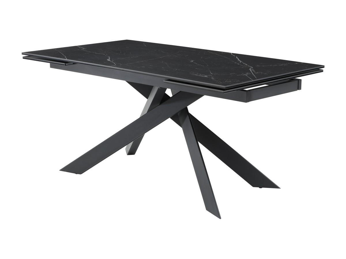 ESSTISCH für 6 bis 10 Personen ausziehbar - Keramik - Sicherheitsglas & Metall - Marmor-Optik schwarz - COREMA - Schwarz, Glas (240/90/76cm) - Vente-Unique