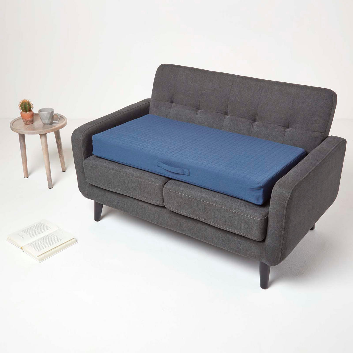 SOFA-AUFLAGE dunkelblau 100/50/10 cm – Sitzkissen orthopädisch - Dunkelblau, Textil (100/50/10cm) - Homescapes