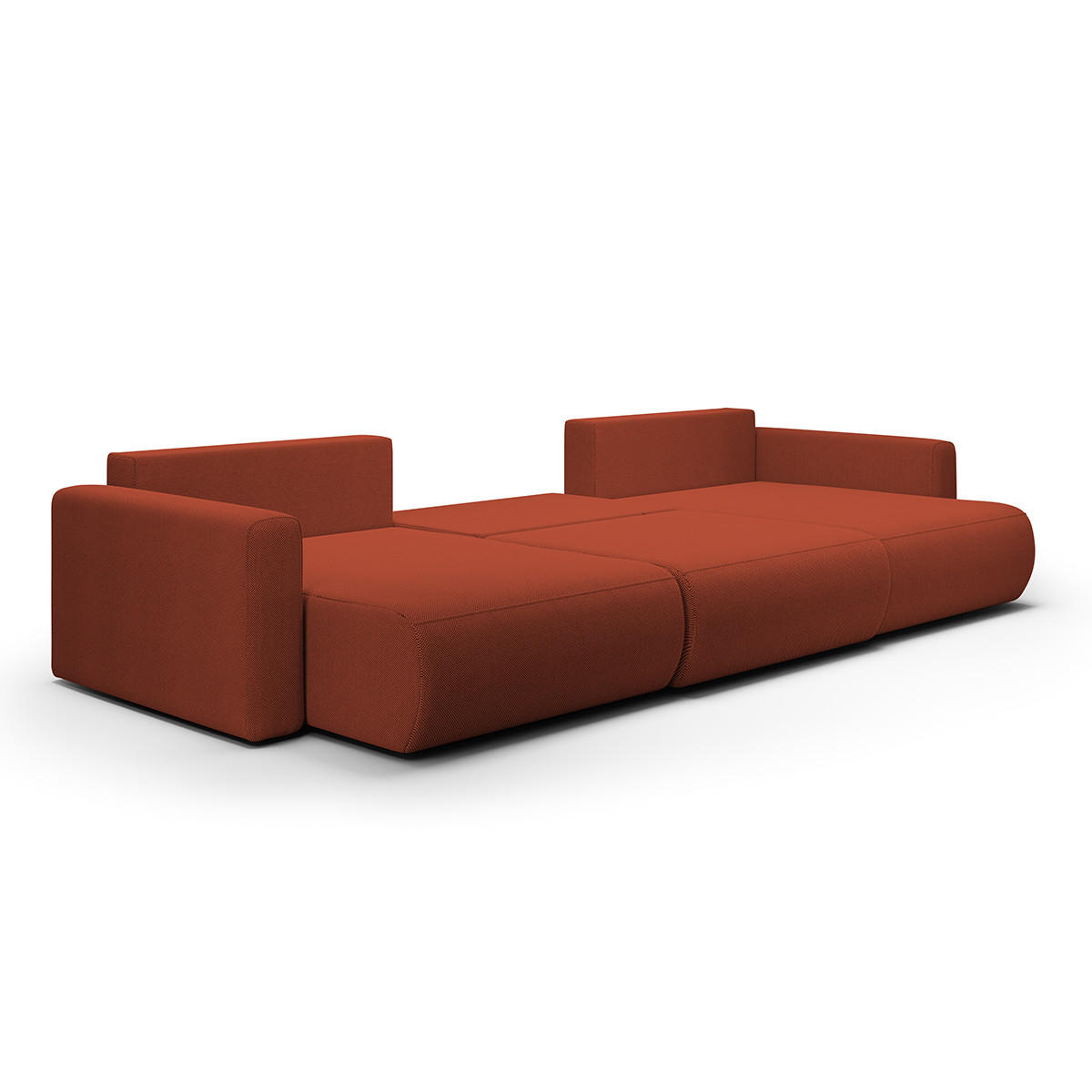 PANORAMASOFA Evy 4 Sitzplätze Orange - Orange, Holz (340/82/149cm) - Petits-meubles