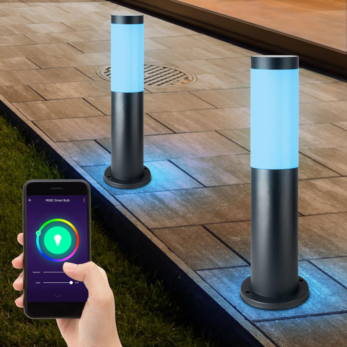LED AUSSENLEUCHTE BOSTON Edelstahl Anthrazit - Anthrazit, Kunststoff (7.6/7.6/45cm)